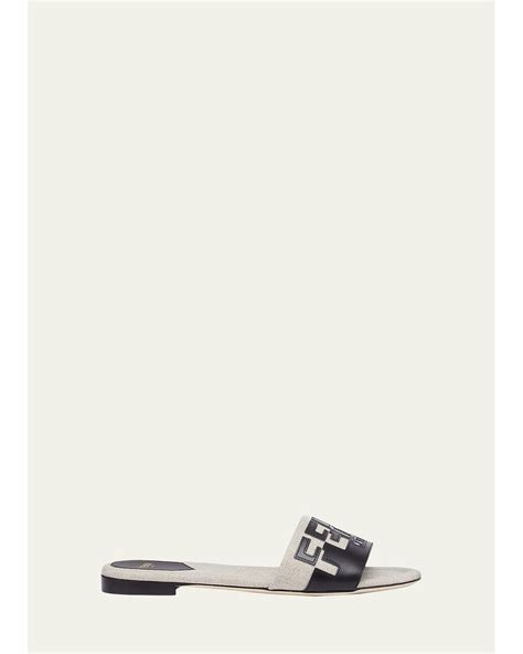 fendi logo bicolor flat sandals|fendi monogram sandals.